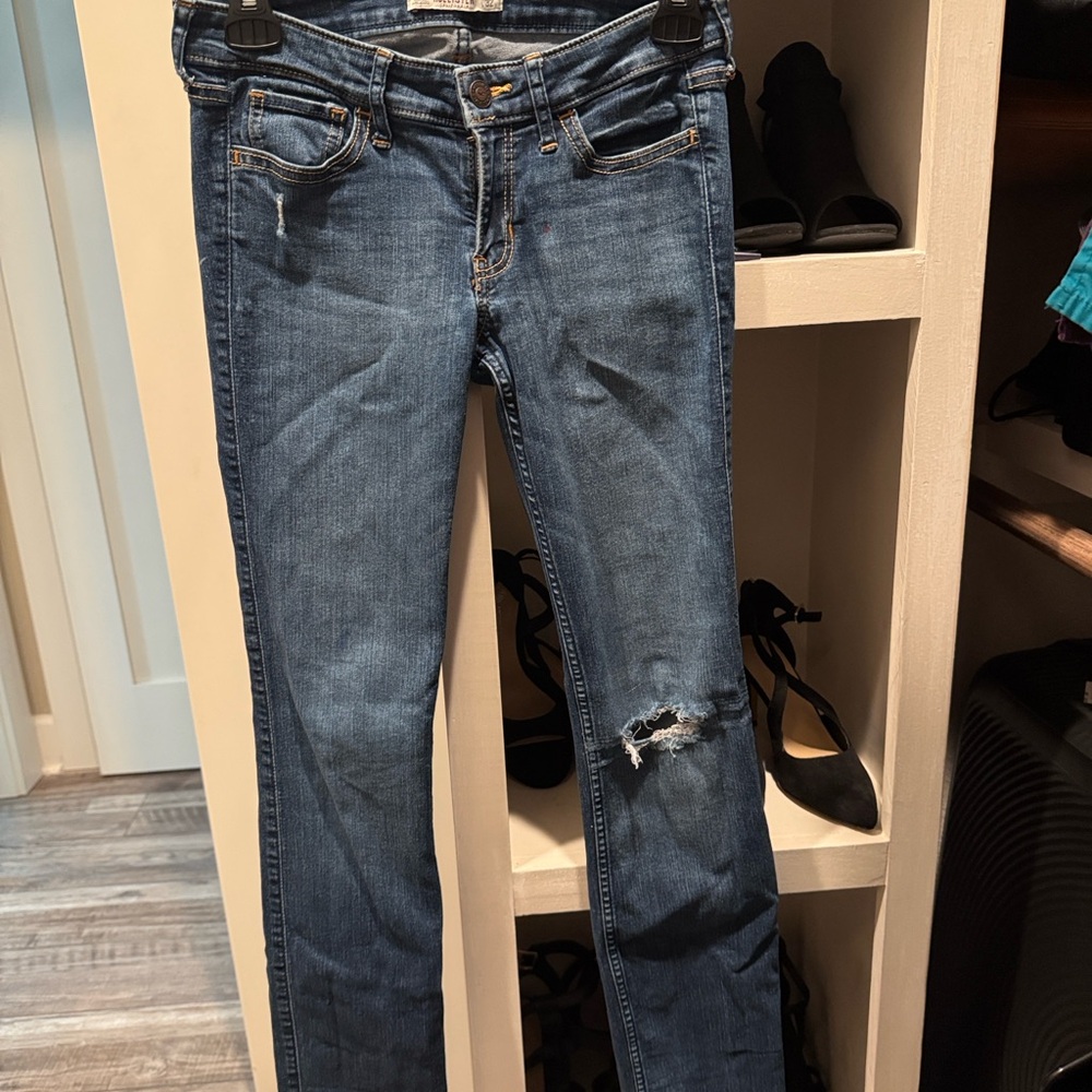 Hollister Blue Ripped Skinny Jeans